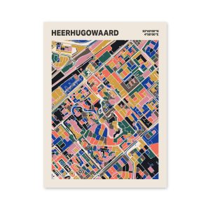 Plattegrond poster Licht Heerhugowaard mozaiek stl 05 mockup poster schaduw 06 | Funky Fellow