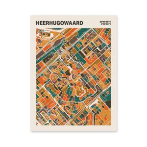 Plattegrond poster Licht Heerhugowaard mozaiek stl 06 mockup poster schaduw 06 | Funky Fellow