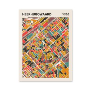 Plattegrond poster Licht Heerhugowaard mozaiek stl 07 mockup poster schaduw 06 | Funky Fellow