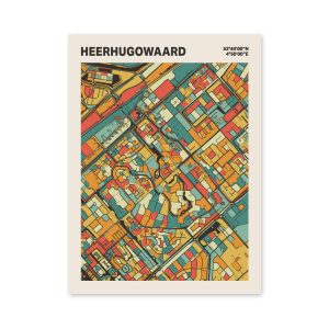 Plattegrond poster Licht Heerhugowaard mozaiek stl 08 mockup poster schaduw 06 | Funky Fellow