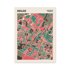 Plattegrond poster Licht Heiloo mozaiek stl 02 mockup poster schaduw 06 | Funky Fellow