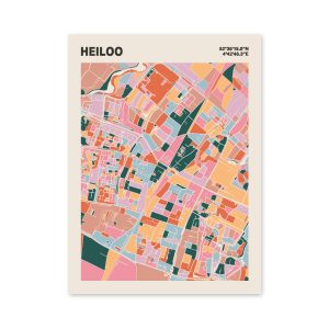 Plattegrond poster Licht Heiloo mozaiek stl 04 mockup poster schaduw 06 | Funky Fellow