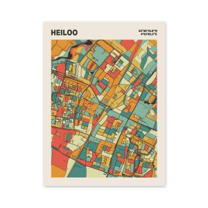 Plattegrond poster Licht Heiloo mozaiek stl 08 mockup poster schaduw 06 | Funky Fellow