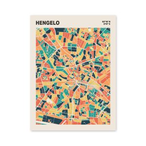 Plattegrond poster Licht Hengelo mozaiek stl 01 3 | Funky Fellow
