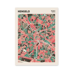 Plattegrond poster Licht Hengelo mozaiek stl 02 3 | Funky Fellow