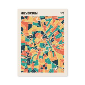 Plattegrond poster Licht Hilversum mozaiek stl 01 mockup poster schaduw 06 | Funky Fellow
