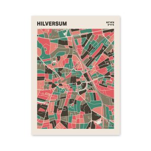 Plattegrond poster Licht Hilversum mozaiek stl 02 mockup poster schaduw 06 | Funky Fellow