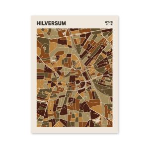 Plattegrond poster Licht Hilversum mozaiek stl 03 mockup poster schaduw 06 | Funky Fellow