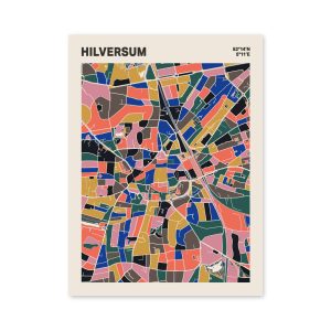 Plattegrond poster Licht Hilversum mozaiek stl 05 mockup poster schaduw 06 | Funky Fellow