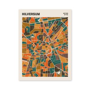 Plattegrond poster Licht Hilversum mozaiek stl 06 mockup poster schaduw 06 | Funky Fellow