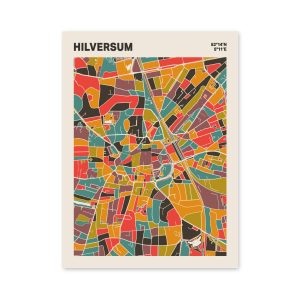Plattegrond poster Licht Hilversum mozaiek stl 07 mockup poster schaduw 06 | Funky Fellow