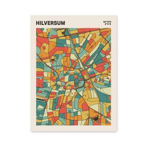 Plattegrond poster Licht Hilversum mozaiek stl 08 mockup poster schaduw 06 | Funky Fellow