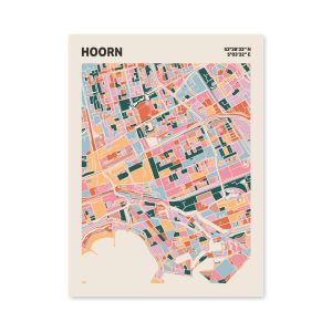 Plattegrond poster Licht Hoorn mozaiek stl 04 mockup poster schaduw 06 | Funky Fellow
