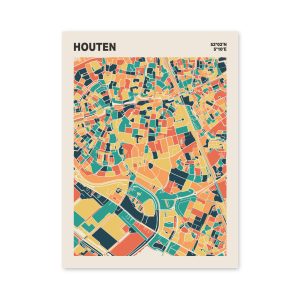 Plattegrond poster Licht Houten mozaiek stl 01 mockup poster schaduw 06 | Funky Fellow