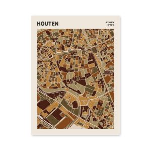 Plattegrond poster Licht Houten mozaiek stl 03 mockup poster schaduw 06 | Funky Fellow