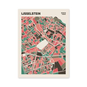 Plattegrond poster Licht IJsselstein mozaiek stl 02 mockup poster schaduw 06 | Funky Fellow