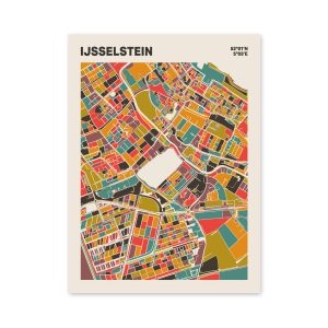 Plattegrond poster Licht IJsselstein mozaiek stl 07 mockup poster schaduw 06 | Funky Fellow