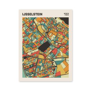 Plattegrond poster Licht IJsselstein mozaiek stl 08 mockup poster schaduw 06 | Funky Fellow