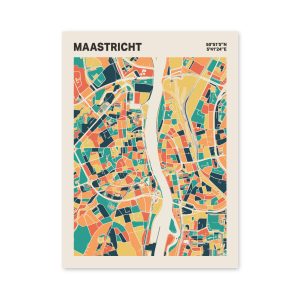Plattegrond poster Licht Maastricht mozaiek stl 01 mockup poster schaduw 06 | Funky Fellow