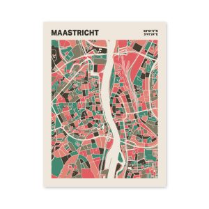 Plattegrond poster Licht Maastricht mozaiek stl 02 mockup poster schaduw 06 | Funky Fellow