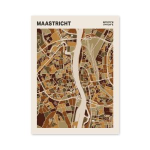 Plattegrond poster Licht Maastricht mozaiek stl 03 mockup poster schaduw 06 | Funky Fellow