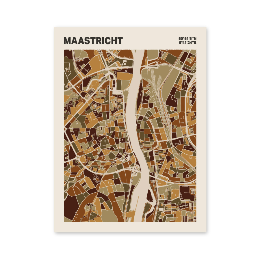 Plattegrond poster Licht Maastricht mozaiek stl 03 mockup poster schaduw 06 | Funky Fellow