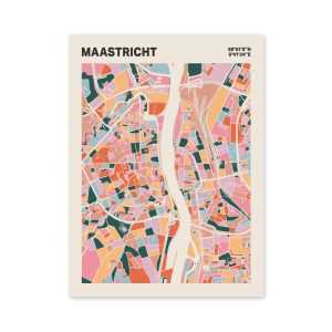 Plattegrond poster Licht Maastricht mozaiek stl 04 mockup poster schaduw 06 | Funky Fellow