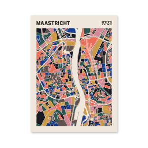 Plattegrond poster Licht Maastricht mozaiek stl 05 mockup poster schaduw 06 | Funky Fellow