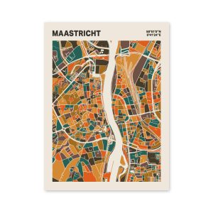 Plattegrond poster Licht Maastricht mozaiek stl 06 mockup poster schaduw 06 | Funky Fellow