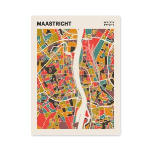Plattegrond poster Licht Maastricht mozaiek stl 07 mockup poster schaduw 06 | Funky Fellow