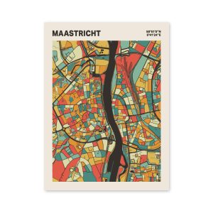 Plattegrond poster Licht Maastricht mozaiek stl 08 mockup poster schaduw 06 | Funky Fellow
