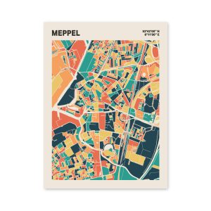 Plattegrond poster Licht Meppel mozaiek stl 01 | Funky Fellow