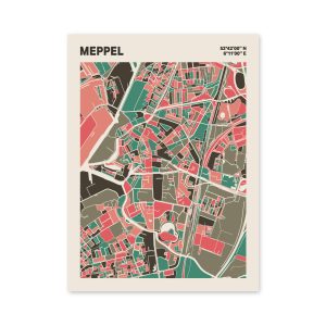 Plattegrond poster Licht Meppel mozaiek stl 02 | Funky Fellow