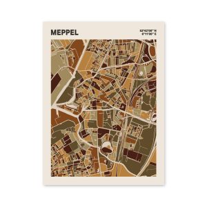 Plattegrond poster Licht Meppel mozaiek stl 03 | Funky Fellow