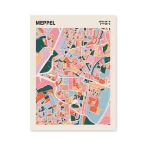 Plattegrond poster Licht Meppel mozaiek stl 04 | Funky Fellow
