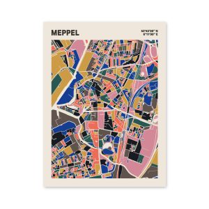 Plattegrond poster Licht Meppel mozaiek stl 05 | Funky Fellow