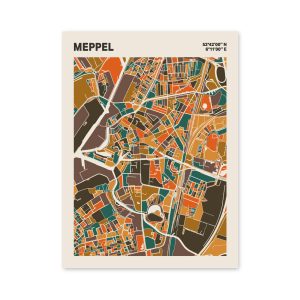 Plattegrond poster Licht Meppel mozaiek stl 06 | Funky Fellow