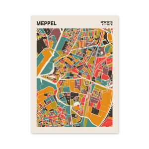 Plattegrond poster Licht Meppel mozaiek stl 07 | Funky Fellow