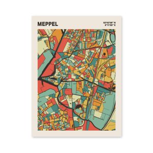 Plattegrond poster Licht Meppel mozaiek stl 08 | Funky Fellow