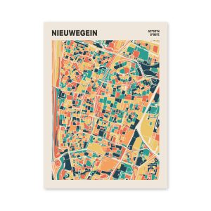 Plattegrond poster Licht Nieuwegein mozaiek stl 01 mockup poster schaduw 06 | Funky Fellow
