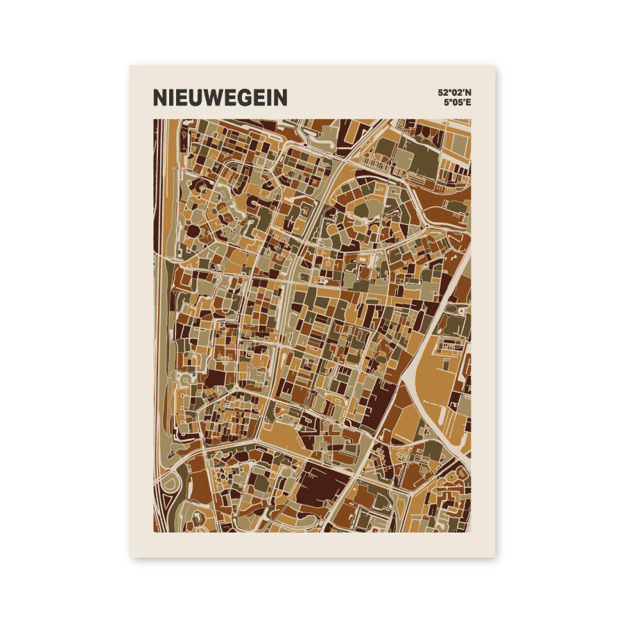 Plattegrond poster Licht Nieuwegein mozaiek stl 03 mockup poster schaduw 06 | Funky Fellow