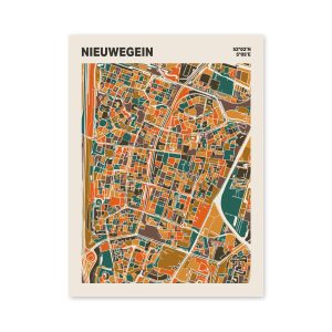 Plattegrond poster Licht Nieuwegein mozaiek stl 06 mockup poster schaduw 06 | Funky Fellow