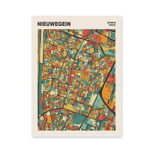 Plattegrond poster Licht Nieuwegein mozaiek stl 08 mockup poster schaduw 06 | Funky Fellow