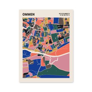 Plattegrond poster Licht Ommen mozaiek stl 05 6 | Funky Fellow