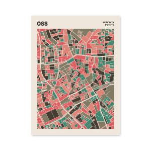 Plattegrond poster Licht Oss mozaiek stl 02 mockup poster schaduw 06 | Funky Fellow