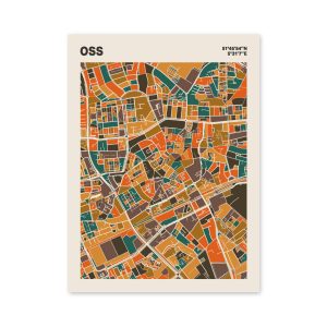 Plattegrond poster Licht Oss mozaiek stl 06 mockup poster schaduw 06 | Funky Fellow