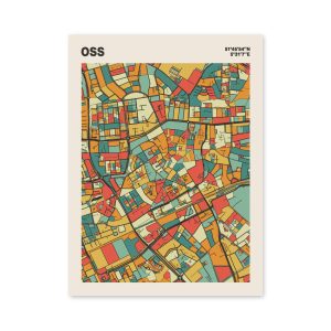 Plattegrond poster Licht Oss mozaiek stl 08 mockup poster schaduw 06 | Funky Fellow
