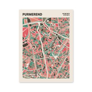 Plattegrond poster Licht Purmerend mozaiek stl 02 mockup poster schaduw 06 | Funky Fellow