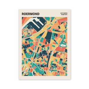 Plattegrond poster Licht Roermond mozaiek stl 01 mockup poster schaduw 06 | Funky Fellow