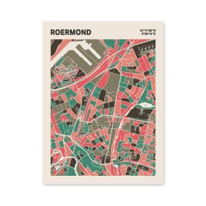 Plattegrond poster Licht Roermond mozaiek stl 02 mockup poster schaduw 06 | Funky Fellow